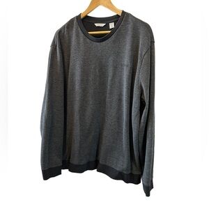 MENS CALVIN KLEIN Grey Ribbed Long Sleeve Crew Neck Pullover Sweat Shirt XXL